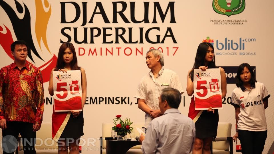 Suasana pengundian tim putri Djarum Superliga Badminton 2017.